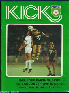 1976 San Jose Earthquakes NASL Program vs. Vancouver  