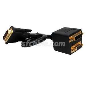  DVI   I Splitter Cable DVI I Male to DVI I Female + VGA 