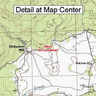 USGS Topographic Quadrangle Map   Dillard, Georgia (Folded/Waterproof)
