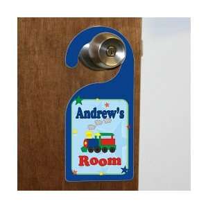  New Baby All Aboard Baby Train Personalized Doorhanger 
