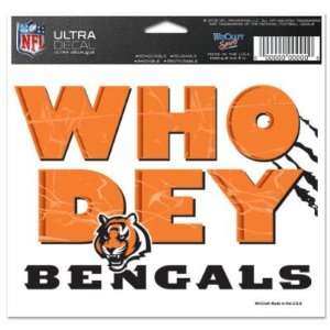 Cincinnati Bengals Official Logo 4x6 Ultra Decal Window Cling:  