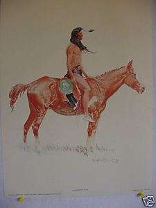 Frederic Remington print,A Cheyenne Buck Color, 1956  