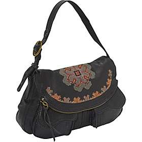 Lucky Brand Folkloric Embroidered Leather Stash Bag   