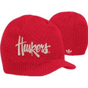 Nebraska Cornhuskers adidas Originals Red Visor Knit Hat  
