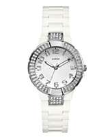 GUESS Watch, Womens White Polycarbonate Bracelet 36mm U95198L1