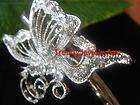 butterfly austrian crystal key chain ring finder holder hook