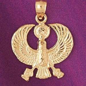  Gold Egyptian Eagle Sign Charm Pendant Jewelry