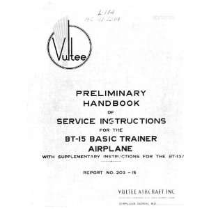  Vultee BT 15 Aircraft Handbook Manual Vultee Books