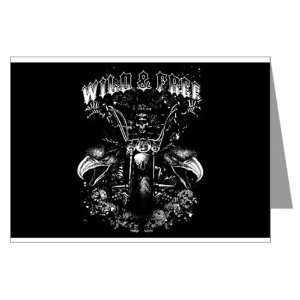  Greeting Card Wild And Free Skeleton Biker And Eagles 