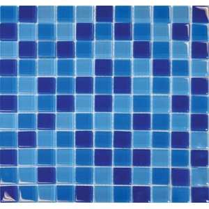  Montego Sela Blue Blend 1x1 Cystallized Glass Blend Mosaic 