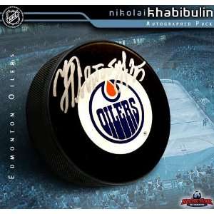  Nikolai Khabibulin Edmonton Oilers Autographed/Hand Signed 
