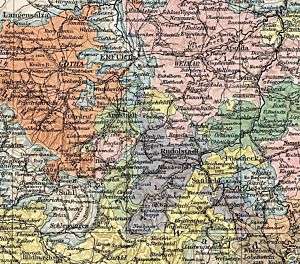 Antique Maps   Thuringian States & Saxony, Germany.  