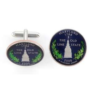   Silver Star USA State Quarter Cufflinks (Maryland)