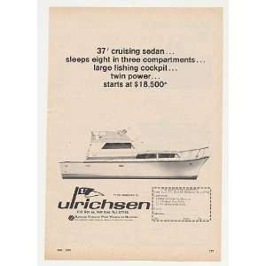   1969 Ulrichsen 37 Cruising Sedan Boat Yacht Print Ad: Home & Kitchen