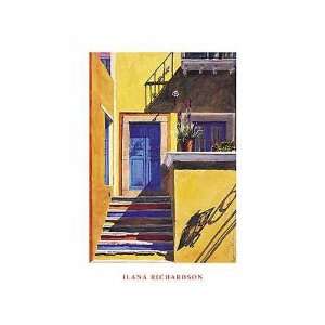  Blue, Yellow & Orange Stairs Poster Print