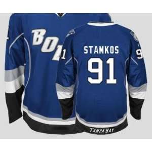 Kids Tampa Bay Lightning #91 Stamkos Blue Authentic Kid NHL Jerseys 