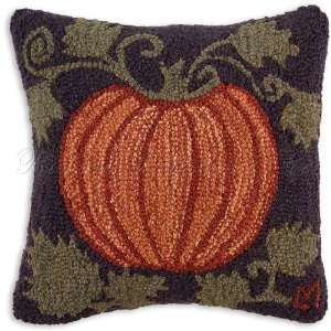   Pumpkin Patch Halloween Decorative Hooked Pillow.  Home
