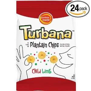 Turbana Plantain Chips Chili Lime, 3 Ounce Bags (Pack of 24)  