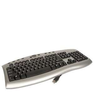 USB Multimedia Keyboard w/USB Hub (Black/Silver 