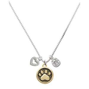    Paw in Circle, Love, and Luck Charm Necklace [Jewelry] Jewelry