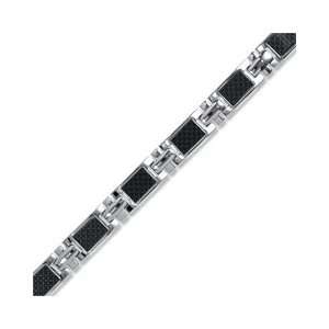   Link Bracelet   8.5 Mens Stainless Steel 7.5mm MENS DIA BRACELETS