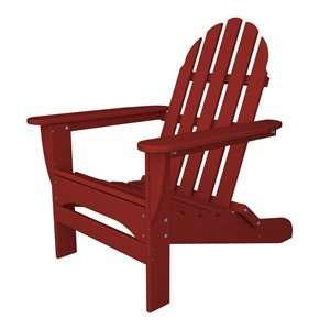   Outdoor Patio Adirondack Chair   Candy Apple Red: Patio, Lawn & Garden