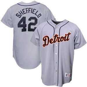  Majestic Detroit Tigers #42 Gary Sheffield Ash Jackie 