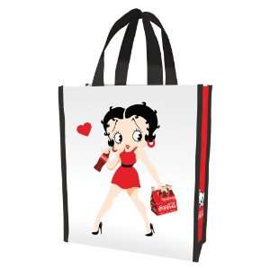 60073 Betty Boop and Coke Small Recycled Shopper Tote, Red/White/Black 