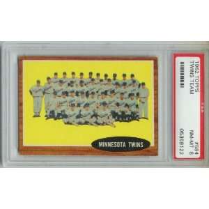   1962 Topps Minnesota Twins team card #584 PSA 8: Sports Collectibles