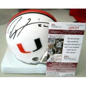 Ray Lewis Miami Hurricanes Signed Mini Helmet With Jsa   Autographed 