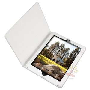  For Apple® The New iPad® Leather Case w/ Stand ,White 