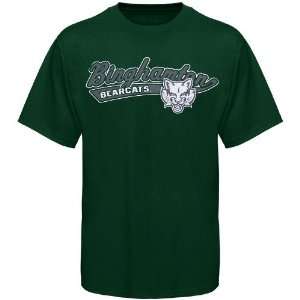Binghamton Bearcats Green Logo Script T shirt  Sports 