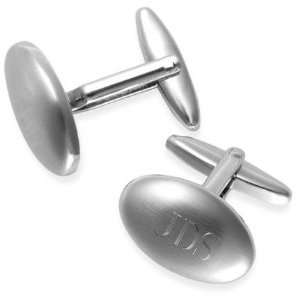  Oval Brushed Cufflinks (1 per order) Personalized Gift 