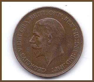 21. GREAT BRITAIN ONE PENNY 1936 GEORGE V LAST YEAR / NICE  