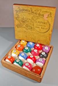 Antique/Vintage Mint Condition Composite Ball Set with Wooden Box (Set 