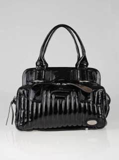 Chloe Black Quilted Patent Leather Bay Bag  