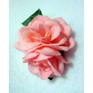 Double Small Pink Hair Flower Clip 