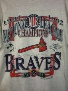 1992 Atlanta Braves World Series Champions New Shirt M  