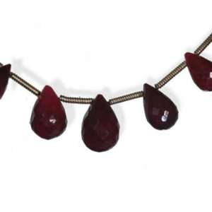  Ruby Briolette Beads Large Bead Strand 8mm 12mm Pear Shape 