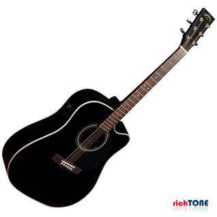 Sigma DMC 1STE BK Electro Acoustic Guitar   Black  