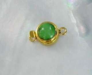 AAA SOLID 18K GOLD BRIGHT GREEN TURQUOISE CLASP~  