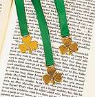 Ribbon Bookmarks With Shamrock Charm / LOT OF 12 BOOKMARKS / ST 