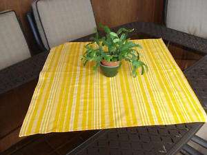 Fair Trade Handwoven Tablecloth Fiesta stripe yellow  