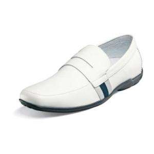STACY ADAMS Mens Steward Loafers Shoes White 24664 100  