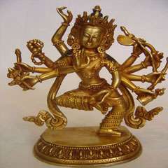 bodhisattva standing full goldplated statue 16 h antique mahakala 