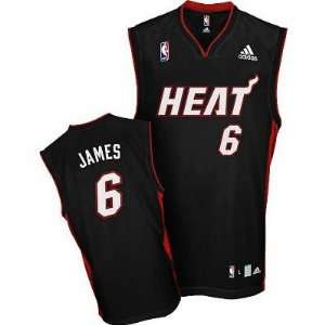  Miami Heat #6 Lebron James Black Jersey