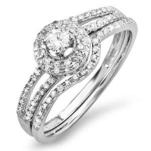  IGI Certified 14k White Gold Round Diamond Ladies Bridal 