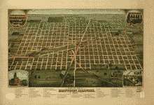 63 Antique Vintage Panoramic Maps of Illinois IL on CD  