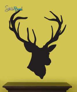 Vinyl Wall Decal Sticker Hanging Deer Head Silhoutte  