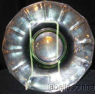 GREEN DEPRESSION GLASS 12 SIDED 7.5 SALAD PLATE!  
